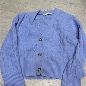 Zara Lavender Cable Knit Cardigan